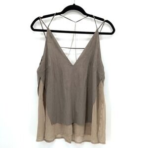 NWT ZARA W&B Collection Tank Top Womens M Chain Brown Faux Suede Boho Festival